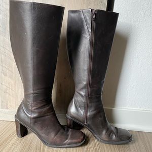 Square toe knee high boots